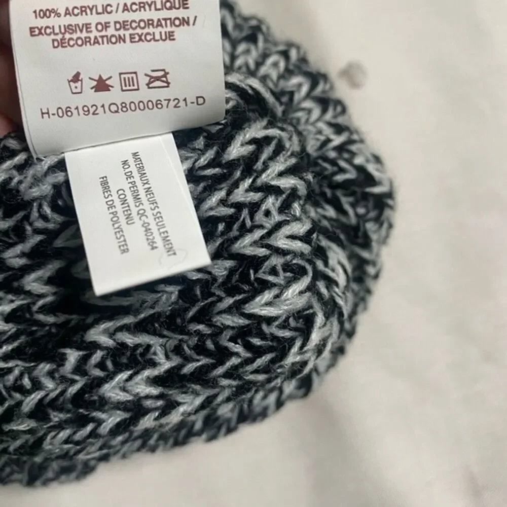New baby infant beanie hat glove 12-24m gray bear face puff ears ball gray new